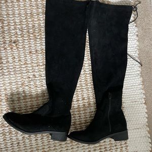 High Knee Black suede Aldo Boots